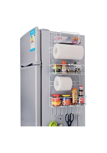 Çok Katmanlı Buzdolabı Depolama Rafı Yan Raf 1 Beyaz