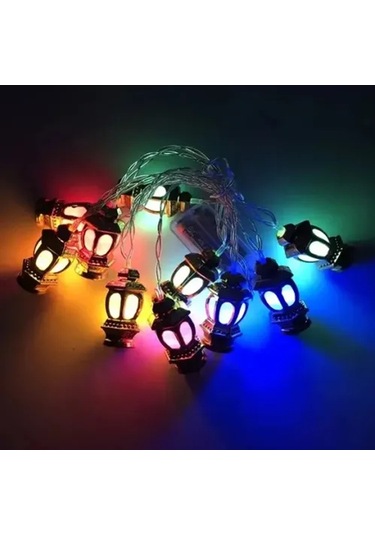 20'li Kandil Feneri Led Işık Rgb, Pilli Çok Renkli