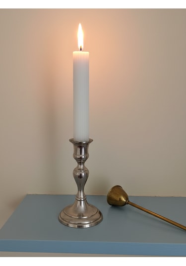 Tırtıklı Şamdan Mum 25 Cm Krem