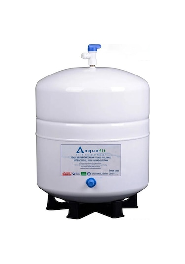 Su Arıtma Tankı – 12 Lt (3,2 Galon) Paslanmaz Metal + Vanalı ve Ayak