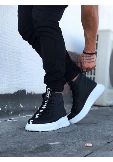 Wagoon Wg03 Siyah Casual Erkek Yarım Bilek Bot Siyah