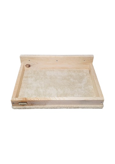 Barış Dizayn Duvara Monte Doğal Ahşap Kedi Yatağı Peluş kaplamalı