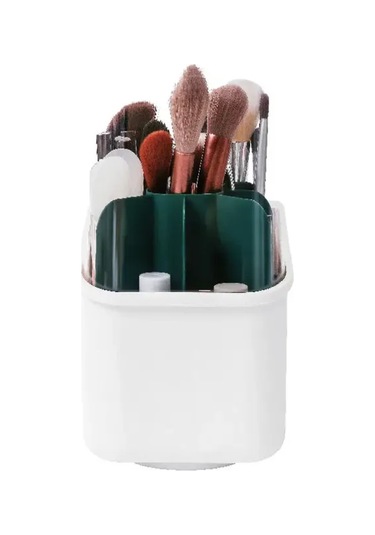 Mufunye Kozmetik Saklama Kutusu, Döndürülebilir, Toz Geçirmez Ve Büyük Kapasiteli, Kare Yeşil