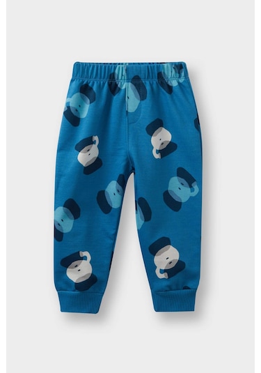 Defacto Erkek Bebek 2li Takım Desenli Sweatshirt Eşofman Altı F0214a525wnbe535 Mavi