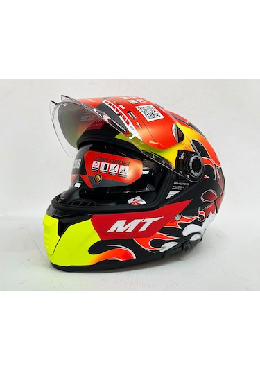Mt Thunder 4sv Yamanaka B3 Şeffaf Vizörlü Mat Renk Iç Güneş Vizörlü Motosiklet Kaskı
