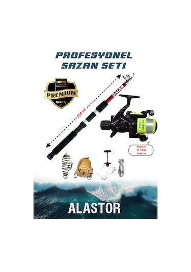 Profosyonel 2'li Sazan Olta Takımı 1 Adet Kamış 1 Adet Makine Sazan Olta Seti Makineli