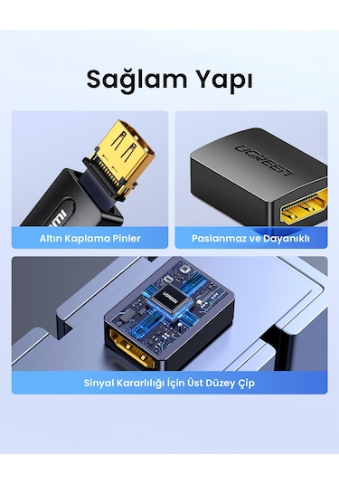 Ugreen Hdmı Birleştirme Uzatma Aparatı 4k/60hz, Siyah, 20107