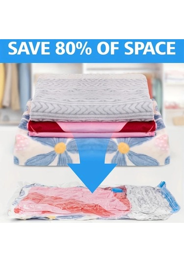 Honeybeeshop 6 Adet 40x60cm Vakumlu Saklama Torbası Ve Elektrikli Pompa İle Kompresyon Çantalari