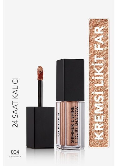 Flormar Metalik Likit Göz Farı (BAKIR) - Shimmer & Shine Liquid Shadow - 004 Sunset Look - 8682536003124