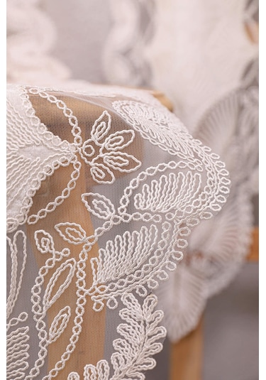 Avangart Kadife Fransız Güpürlü 5 Parça Salon Takımı - Ekru