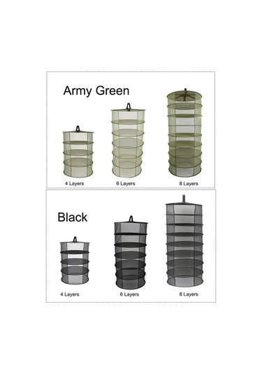 Neevoyu 8 Katlı Siyah Bitki Kurutma Ağı - 60 Cm Çaplı Dairesel Askı Desenli, Çay, Çiçek, Fıstık Kurutucu Sepeti