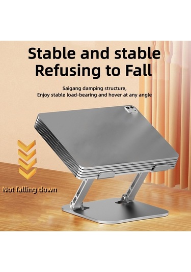 Ebitda Alüminyum Katlanabilir Dizüstü Bilgisayar Braketi - Ayarlanabilir Standı, Isı Dağılımı, Gümüş