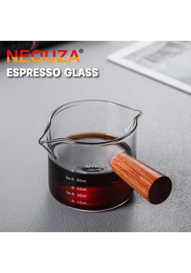 Wondernest Sıvı Ons Ölçüm Kahve Kabı Jialan Fincanı Espresso Cam Cam İa Şeffaf