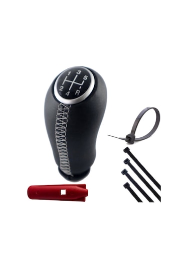 Renault Fluence Vites Körüğü Ve Krom Cam Kapak Deri Vites Topuzu siyah