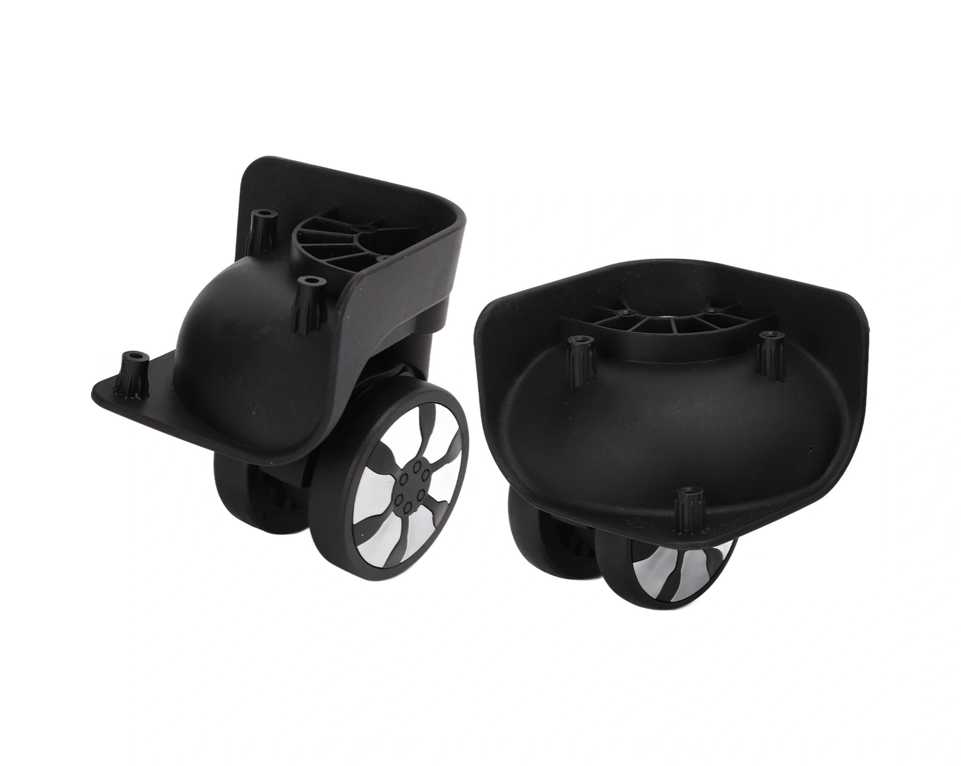 Vkemall Siyah Nylon Vagon Kasa Tekerlekleri, Gürbüz Ve Sessiz, 5.3cm Çapı, Kolay Kurulum, 2 Adet A78