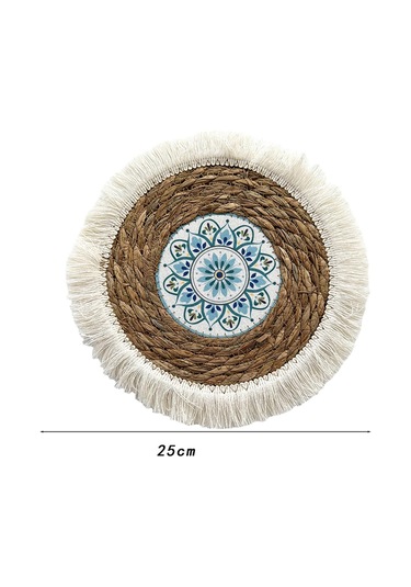 Suntek 2x Boho Yuvarlak Placemats Yemek Mat Kaymaz Dokuma Stil-b Stil B Diğer