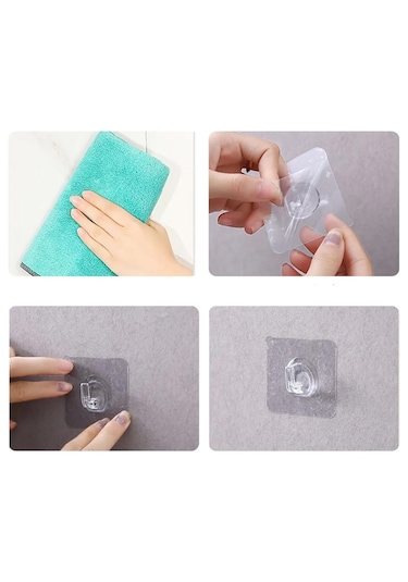 Yapışkanlı Banyo Mutfak Eşya Havlu Vb Ürün Askılığı-al4835 1 Adet Şeffaf