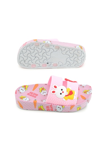 Gezer Rabbit Kız Çocuk Yazlık Airblow Islak Zemine Uygun Rahat Taban Ev Banyo Havuz Plaj Günlük Terl PEMBE