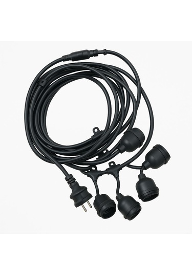 Ayt Ledx Kb00001 5 Li E27 Duy Sıralı 5 Metre Lamba Kablosu 5 Adet Duy İçerir Açık Hava Düğün Eğlence Alanı Aydınlatma