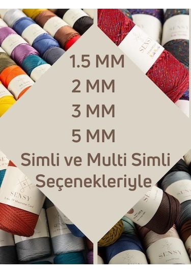 2 Mm - 200 Gr Polyester Makrome Ipi Vizon 230 M Polyester Makrome Ip Supla Ip Ve Çanta Ipliği