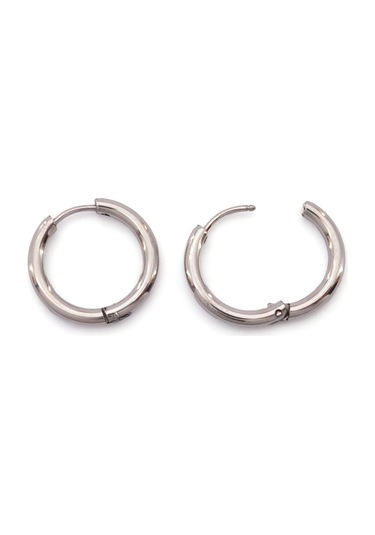 Çelik Halka Küpe Düz Halka Model Unk-826 Gümüş