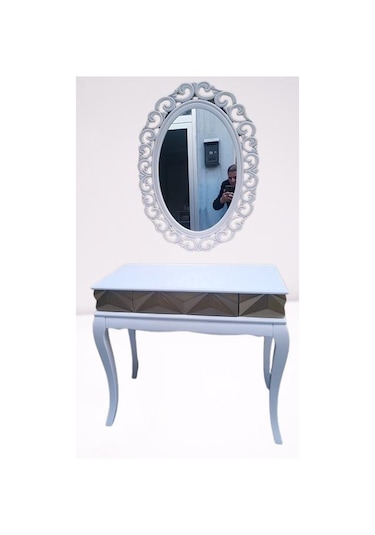 Dresuar Piramit Model 90520 Kayın Lükens Ayak Nakış Ayna Piramit Tabla Gold Beyaz