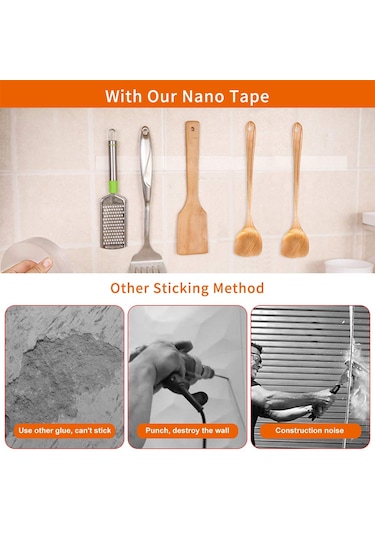 Teltree "yeniden Kullanılabilir Nano Çift Taraflı Bant - İz Bırakmayan, Yıkanabilir, Güçlü Yapışma 3cmx2m " Diğer