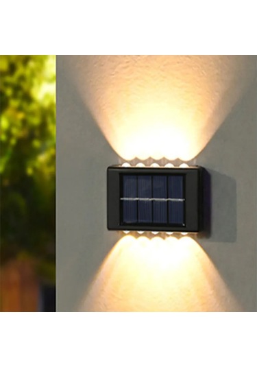 Dofolink 2 Adet Güneş Enerjili Duvara Monte 10 Led Işık - Ip65 Su Geçirmez Bahçe Çit Bahçe Işığı - Sıcak Beyaz Işık Diğer
