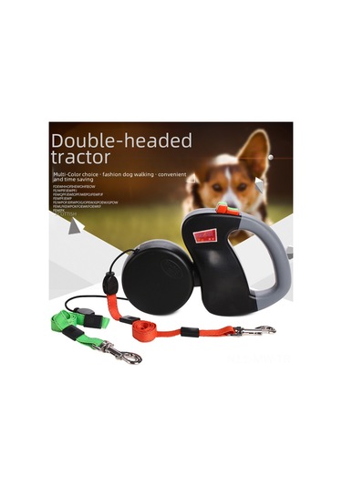 Moveevo Küçük Köpekler İçin Çift Başlı, Tutanaklanmayı Önleyen Otomatik Genişleyen Dayanıklı Taşıma Kordonu Pembe