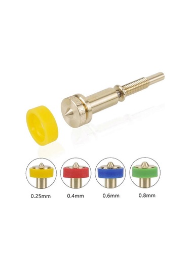 Hotend Ekstruder 0.25mm 0.4mm 0.6mm 0.8mm 3d Yazıcı Entegre Nozullar Pirinç Nozul 0.25mm