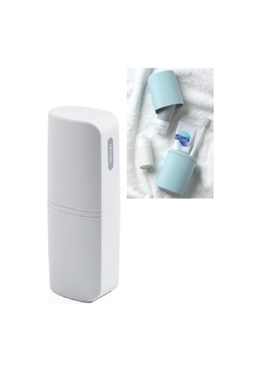 Sones İş Seyahatleri İçin Taşınabilir Diş Fırçası Kapları Kapaklı Yaratıcı Ağız Suyu Kapları, Stil: Alt Şişeli Gri Beyaz