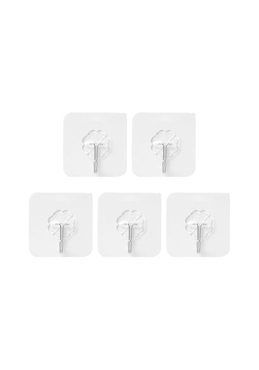 Suntek Banyo Ev Geliştirme Kapısı Kendinden Yapışkanlı Kanca 5 Adet Çok Renkli