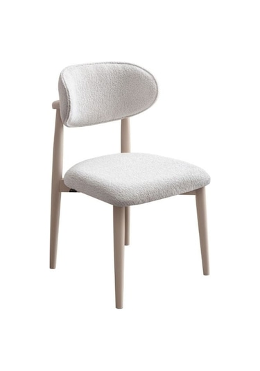 Polo Ahşap Bohem Sandalye Beyaz - Krem