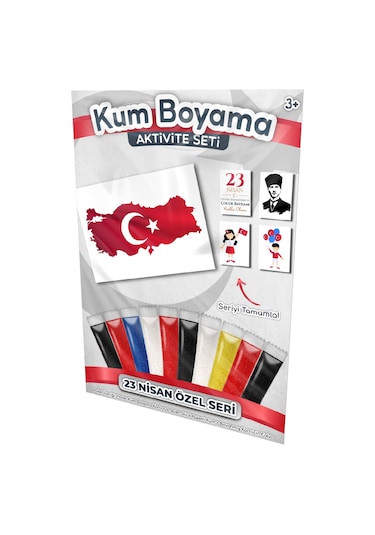 Türkiye Haritası 23 Nisan Özel Kum Boyama Aktivite Seti
