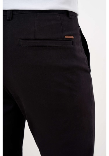 Erkek Siyah Mevsimlik Pamuk Yan Cep Slim Fit Chino Pantolon 24ys003012001 Siyah