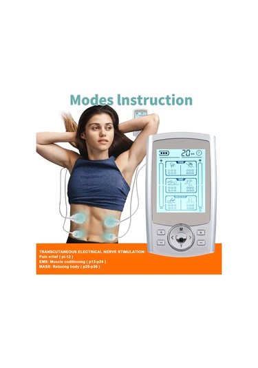 Maiyame Usb Şarjlı 36 Modlu Tens/ems Akım Masaj Cihazı - Omuz Boyun Fizyoterapi, 20 Seviye Güç Ayarı, Gümüş Renk, Taşınabilir Gümüş