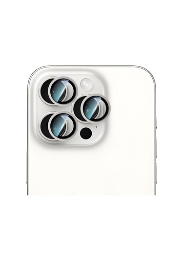 İphone 16 Pro Uyumlu Caseworld Alloy Two-color Serisi Lens Koruyucu Gümüş