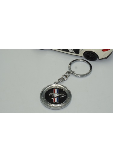 Dk Mustang Gt Logo Krom Metal Çift Yön Anahtarlık