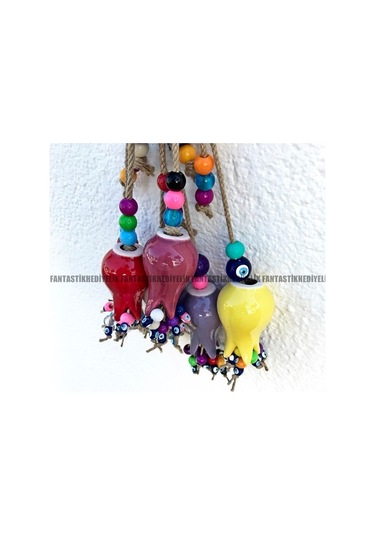 Lale Nazar Boncuk Seramik Bahçe Balkon Duvar Kapı Süs Sarkaç Lale