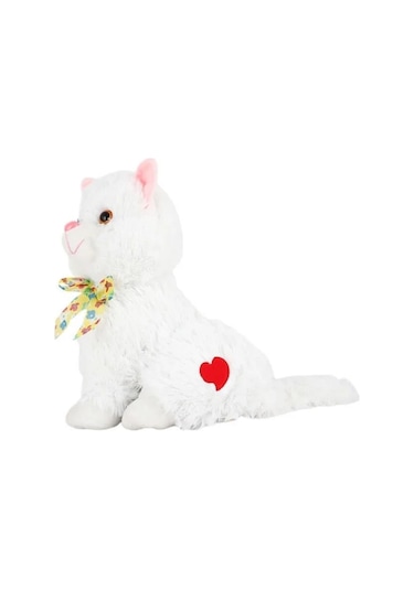 Sesli Peluş Van Kedisi 33 Cm Miyavlayan Oyuncak Van Kedisi Beyaz