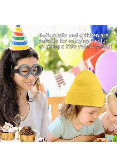Jl Komik Dekoratif Sahne Cosplay Küçük Sarı Adam Gözlük Ve Şapka