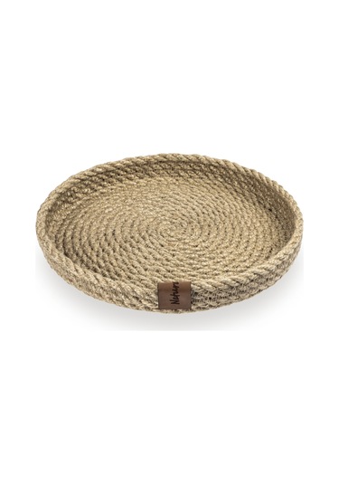 Naturalove Dekoratif Jüt Aksesuar Sepeti - Yuvarlak / Büyük Boy Kahverengi