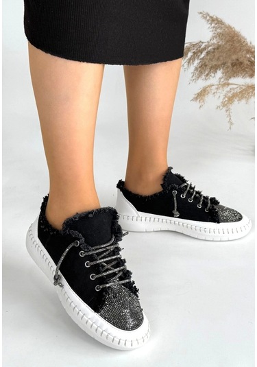 Enber Siyah Kot Bağcıklı Spor Ayakkabı Siyah