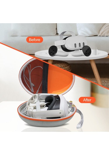 Jys Jys-mq008 Meta Quest 3 Vr Gözlük Darbeye Dayanıklı Taşıma Çantası Taşınabilir Sert Kabuk Çanta Çanta - Gri