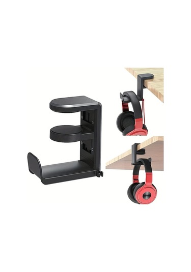 Elmpaly Siyah 2si 1 Arada Oyun Kulaklık Ve Kontrolcü Standı Ayarlanabilir Döner Askı