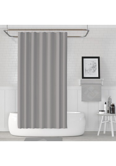 Zethome Jackline Banyo Duş Perdesi 0010 Gri Çift Kanat 2X120X200 Çok Renkli