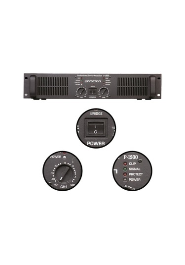 Startech Omcron P-1500 2x750w Çift Çıkışlı Stereo Power Anfi Güç Anfisi