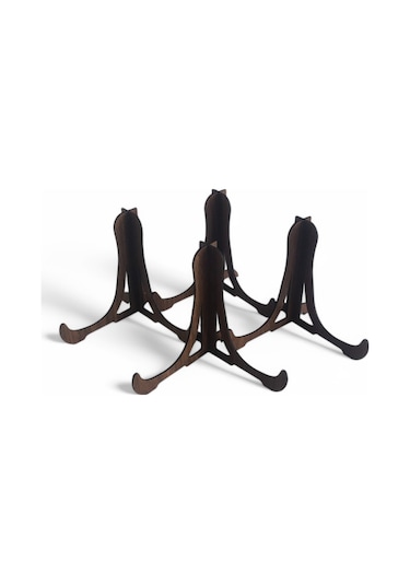 Tabak Ve Süs Levhaları Gerçek Ahşap 4'lü Teşhir Ayağı 16x16 Stand