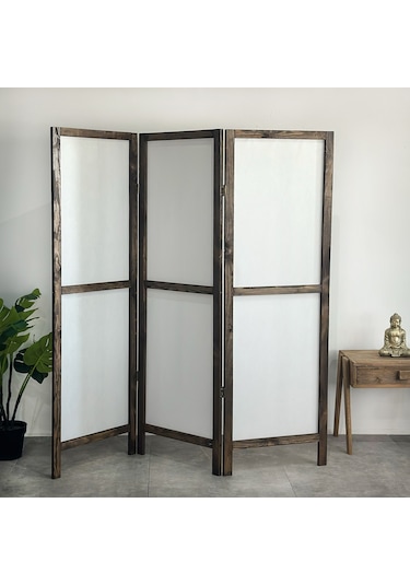 Ahşap Paravan Panel Kumaş Paravan 6006