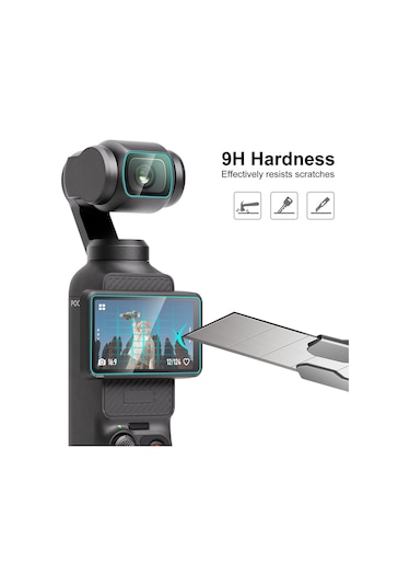 Djı Osmo Pocket 3 Puluz 9h 2.5d Hd Temperli Cam Lens Koruyucu + Ekran Filmi Şeffaf İçin